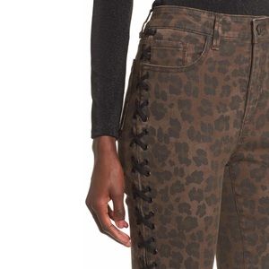 AFRM Leopard Print Lace-Up Skinny Crop Jeans Size 26